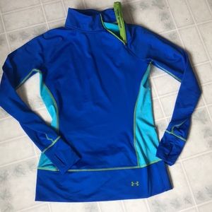 Under armour Side Zip Fitted Bright Blue Pullover size small
